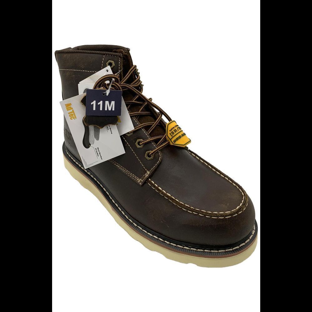 AdTec Men's Rancho Leather Safety Toe Work Boots Brown - Medium